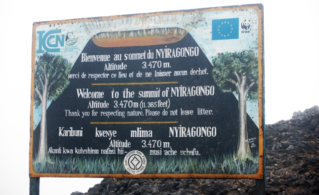 Summit of Nyiragongo volcano in North Kivu